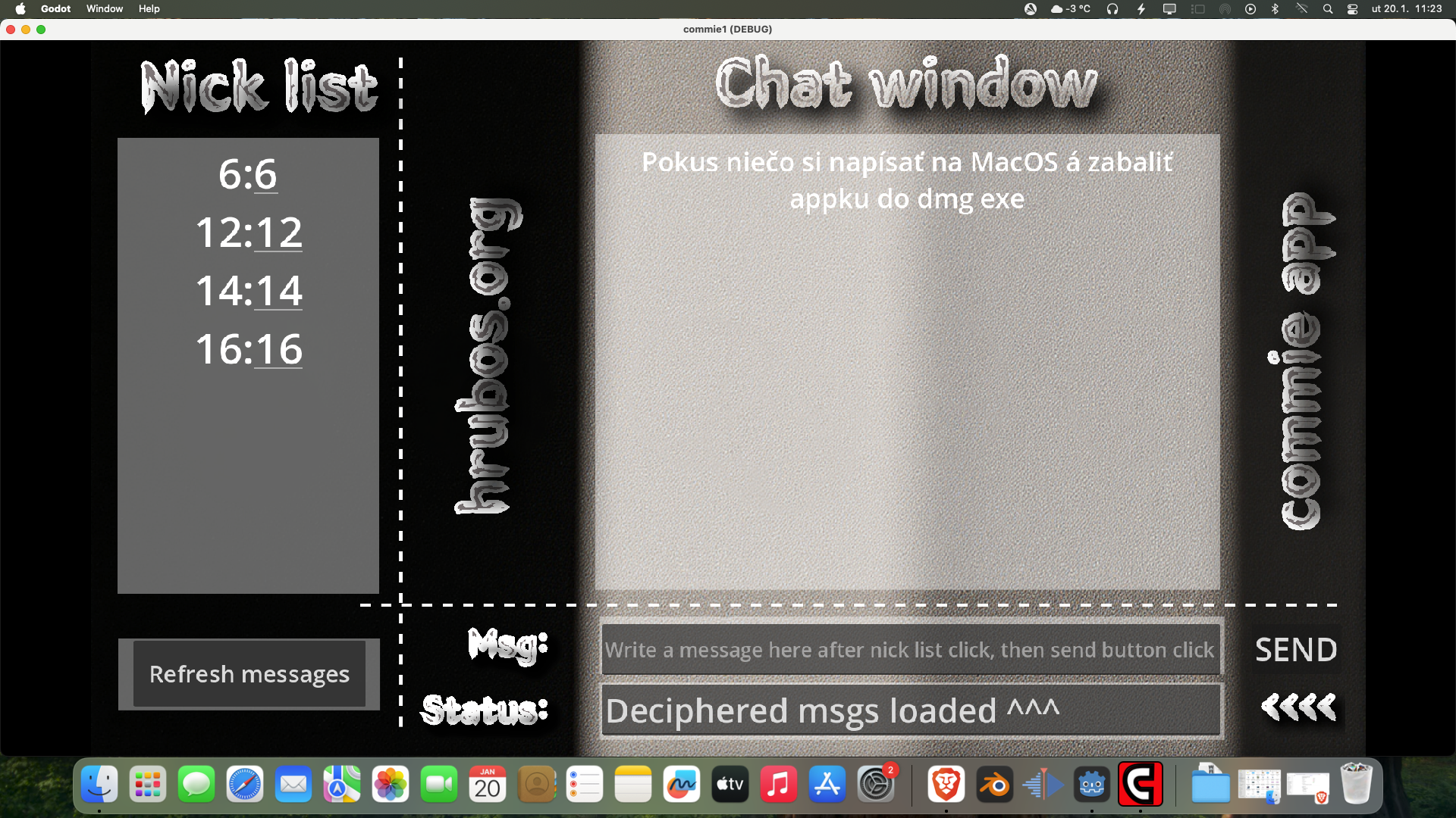 Okay port commie1 pre macOS hotový, podpísaný pomocou ad-hoc univerzálnym podpisom na spustenie appky v systéme